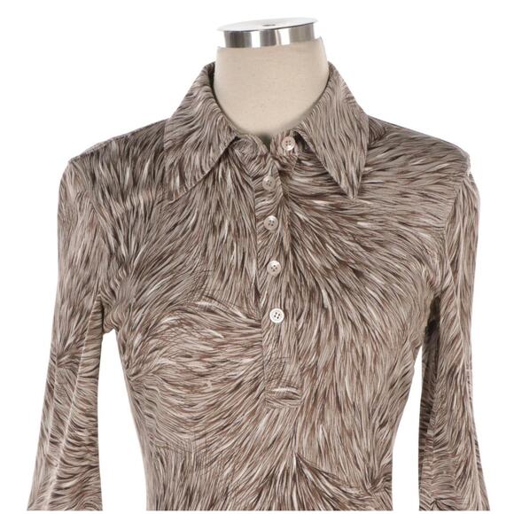 Diane von Furstenberg Silk Jersey Knit Dress – Abstract Print, Button Front Sz 6 - Picture 4 of 5